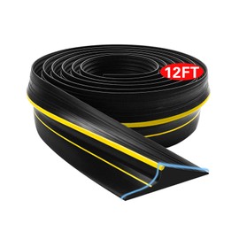 Jin&Bao Universal Garage Door Bottom Seal Strip,Weatherproof Rubber DIY Weather Stripping Replacement, 12FT Length
