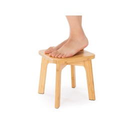PELYN Bamboo Wooden Step Stool Small Step Stools for Adults and Kids, Holds Up to 300lbs, Great for Kitchen Bathroom Bedroom