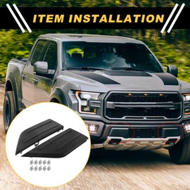 REPAIROCK Front Bumper Pads for Ford F-150 2021-2024 Front Left Right Bumper Guards Insert Pads Caps Plastic Black 1 Pair