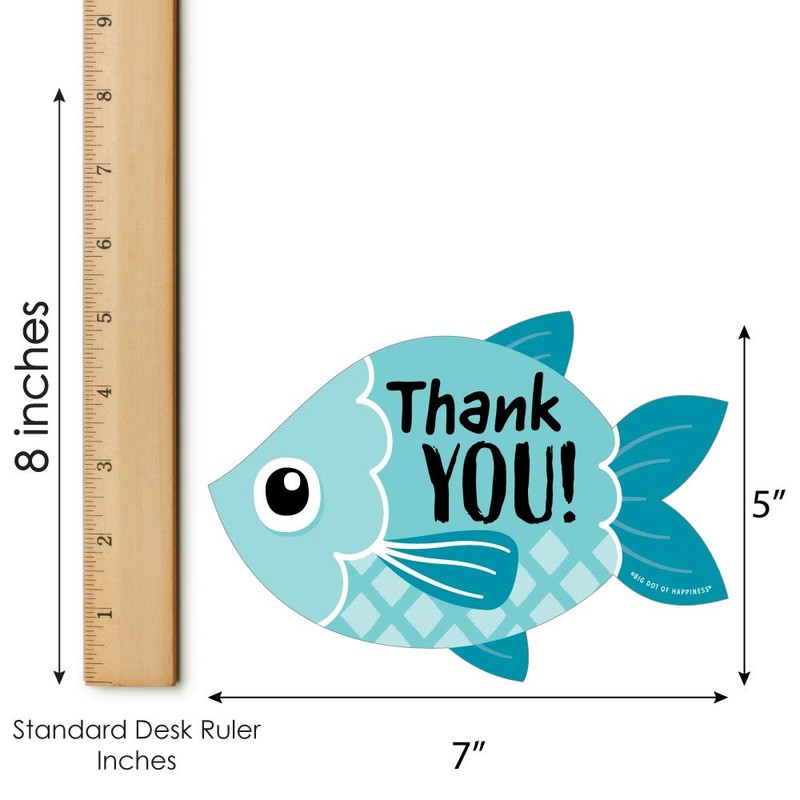 Big Dot of Happiness Let’s Go Fishing - Shaped Thank