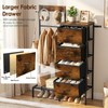 Lewondr Dresser with Hanging Rack and Storage Drawers, Brown Wood