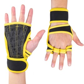 Exercise Gloves Gym Gloves Workout Gloves, Cycling Sports Training Fitness for Men Cycling, Exercise, Breathable, (Yellow, Small)