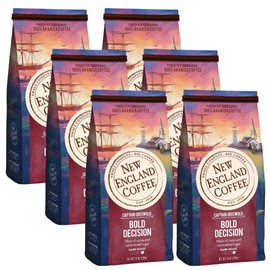 New England Coffee Bold Decision Dark Roast Ground Coffee, 10oz Bag (Pack of 6)