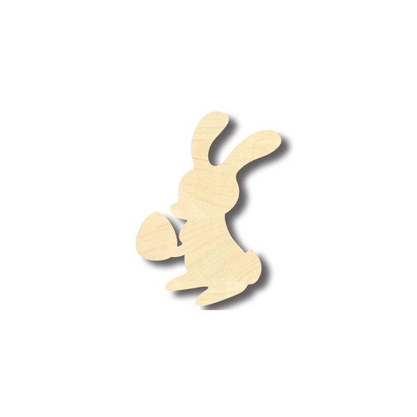 Unfinished Wood Easter Bunny w Egg Shape Craft up to