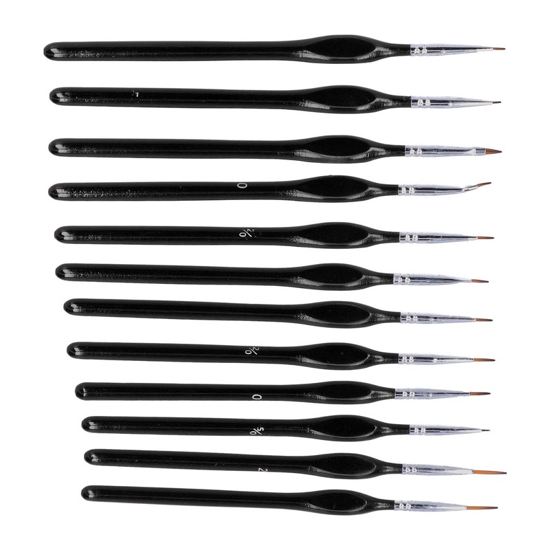 12Pcs Paint Brush Set for Face MakeUp Nail Scale Model