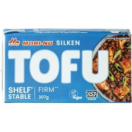 MORI-NU Tofu Hard - Solid Silk Tofu Made from Soybeans - Ideal for Marinating, for Stir-Frying Dishes & Soups - Vegan and Gluten Free - 1 x 307 g