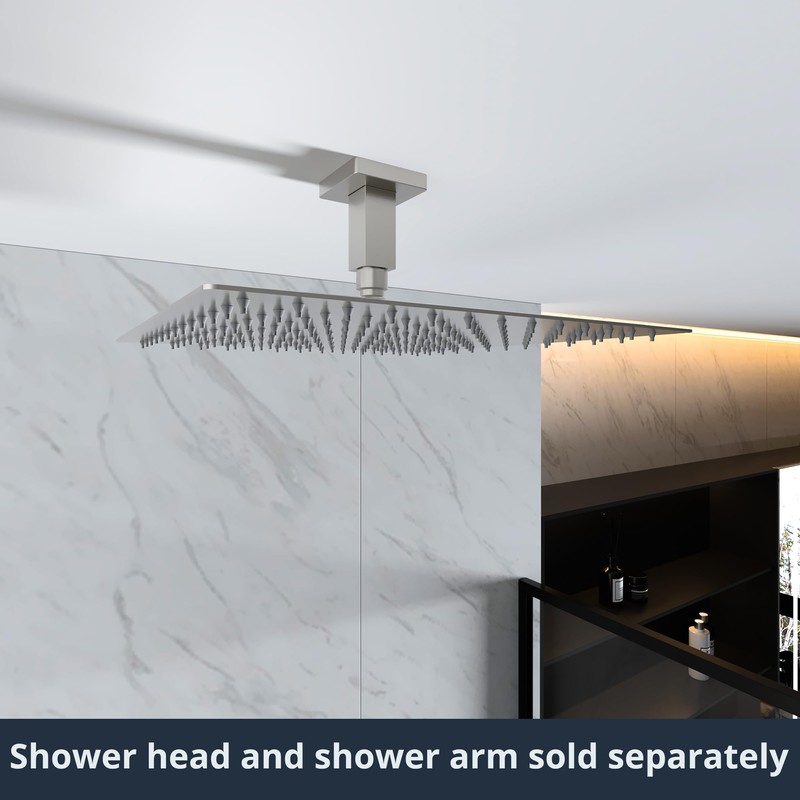 Straight Shower Arm with Flange, Ceiling Mount 3 Inches Rain