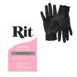 Dye – Rit Powder Single Pack for Fabric Dye for Crafting, Clothing, and Décor – with Artisx Nitrile Gloves Included (Petal Pink)