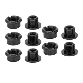 Keenso Bicycle Crank Bolt, 5 Pairs Road Bike Aluminium Alloy Crank Bolts & Nuts 8 x 4 mm Chainwheel Crank Arm Screws for Single Tooth Plate (Black)