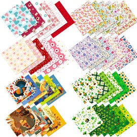 48 Sheets Scrapbook Paper Pads 15x15cm/6inch Festive Scrapbook Decoupage Paper Sheets Decorative Art Craft Paper Cardstock for DIY Card Making Photo Album Arts Decor