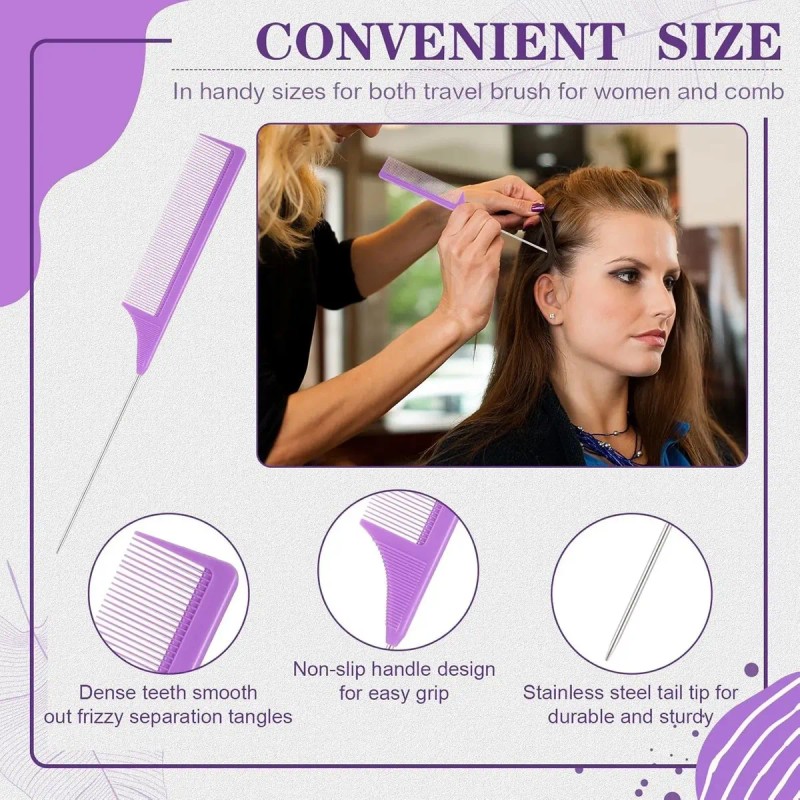 Kit Peines Y Cepillos Regadera Para Cabello Con Atomizador