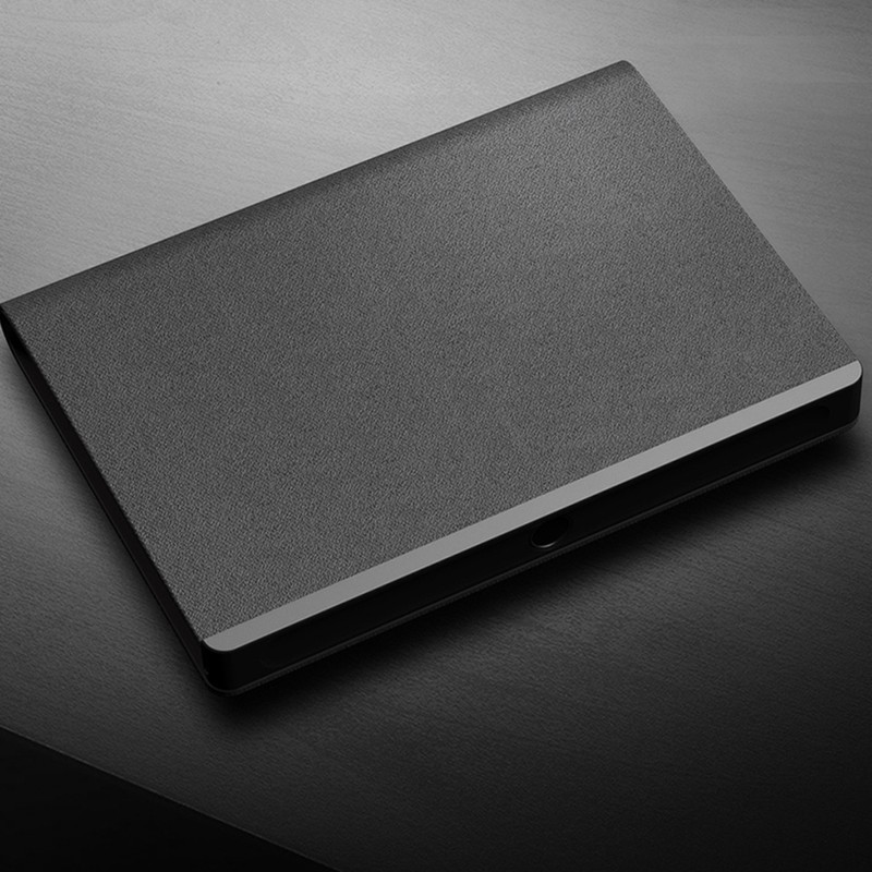 Fingerprint Lock USB Charging Security Leather Business Conference Notebook