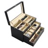 NovelBee 3 Layers 12 Slots Watch Boxes and 12 Pieces