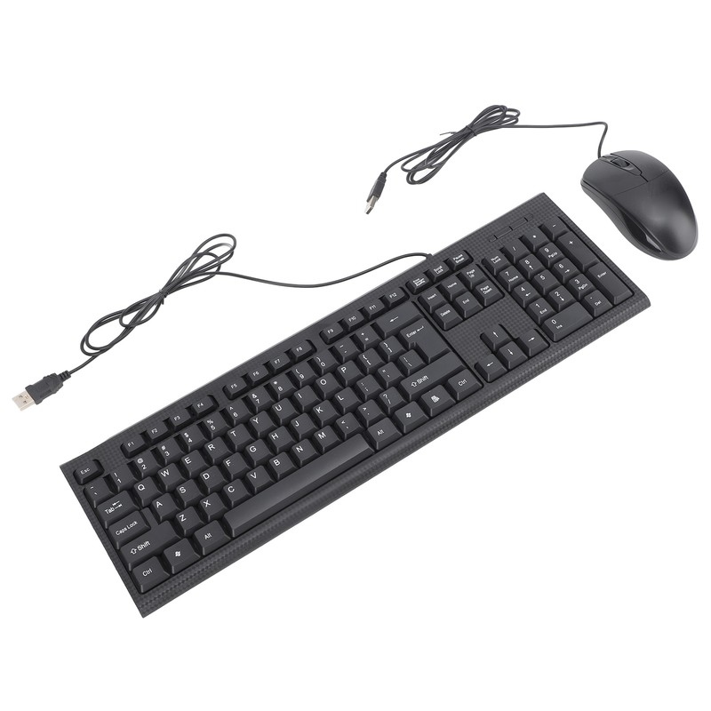Keyboard and Mouse Combo Black Waterproof 104 Keys Anti Slip