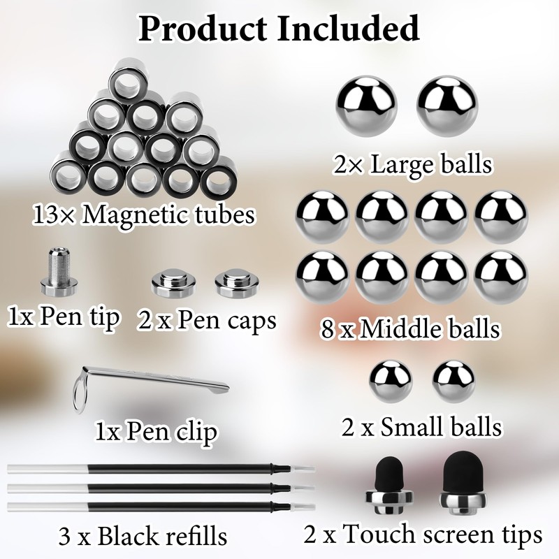 Fidget Pen, Decompression Magnet Metal Pen, Magnetic Fidget Toy Pen