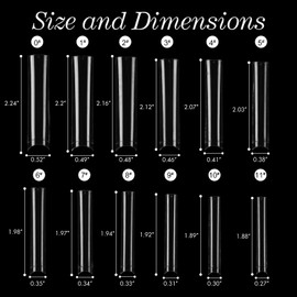 SITELENABY No C Curve 3XL Square Nail Tips-Clear Acrylic Nails Square Shape Nail Tips SITELENABY 360 pcs Flattened Half Cover False Nails for Nail Salons and DIY French ABS Nail Art Tips 12 Size