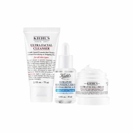Kiehls' Up-The-Moisture SET, Ultra Facial Cleanser 75 g + Ultra Facial Cream 28 ml + Ultra Pure High-Potency Serum 30 ml, Para Suavizar e Hidratar la Piel