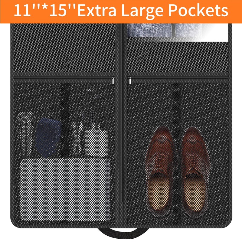 Suit Garment Clothes Travel Bag: 43 inch Lightweight Foldable Black