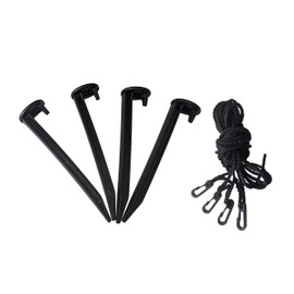 Replacement Yard Inflatable 4 Plastic Stakes 5.75" and 4 59" Nylon Tethers with Hooks for Outdoor Chirstmas Inflatables Home Lawn Yard Garden Holiday Inflatable Decorations