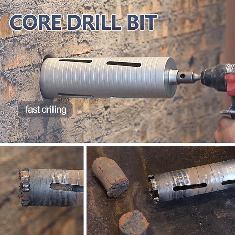 1-1/8 inch Diamond Dry Core Drill Bit, 10" Drilling Depth,