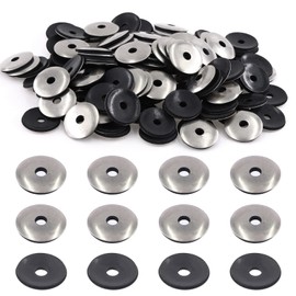 Glarks 120Pcs M5.5x25 Stainless Steel Neoprene Backed EPDM Bonded Sealing Washers Assortment Kit Work for #5 Screws (M5.5x25)