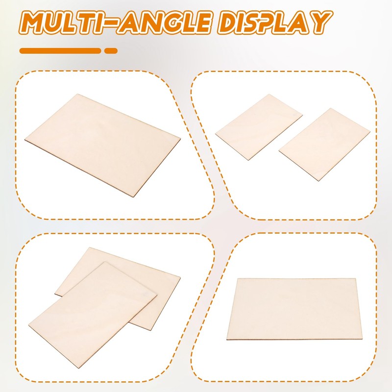Peakloong 15 Pack Unfinished Wood Sheets,Wood Thin Wood Board for