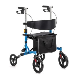 Foldable Upright Mobility Rollator, Rolling Walkers for Seniors with Seat, Lightweight Aluminium Frame Rollator Walker/Comfort Handles with Dual Braking System/ 4 Wheels