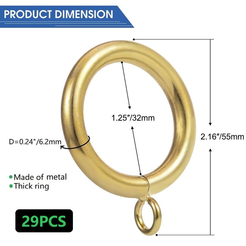 Large Wire Diameter Metal Curtain Ring with Inner Diameter of