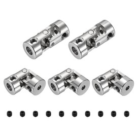 sourcing map 5pcs Universal Joint Shaft Coupling, 3mm to 5mm Inner Dia Rotatable Steering Shaft U Joints Coupler with Screws for RC Car, Robot, Boat Drive Ship Motor Use