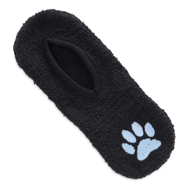 P.J. Salvage Women's Loungewear Fun Socks with Grippers, Black Paw/Heart,