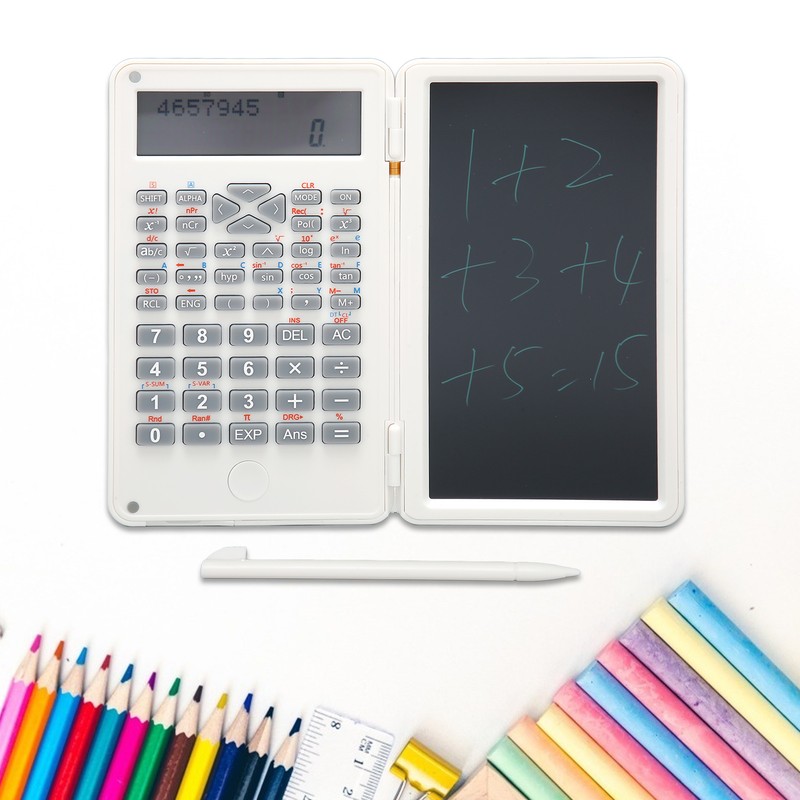 Calculator with Notepad Portable 10 Digits LCD Display Scientific Calculator