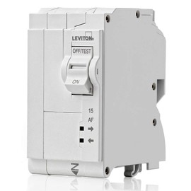 Leviton 15A 2-Pole Plug-On Smart GFPE Branch Circuit Breaker, Hydraulic Magnetic, 120/240 VAC, LB215-ES, White