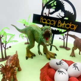 22 decoraciones para tartas de dinosaurio con huevos, árboles, decoración de dinosaurio, fiesta de cumpleaños, decoración para fiestas de baby shower