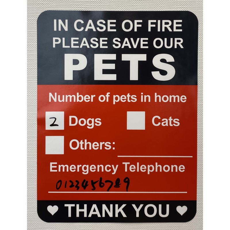 Pets Inside Fire Save Our Pets Sticker,MeshaKippa 5pcs 4x5.3 inch