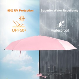 GUARAY Umbrella Small Mini Umbrella, Lightweight Folding Compact Travel Umbrella Portable Parasol for Backpack Purse - Sun & Rain Pocket UV Umbrellas for Kids Girls Boys Women