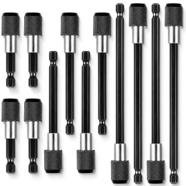 12 Pieces Extender Drill Bit Extension, Bit Holder For Impact Driver, Extension for Drill Quick Release, Socket Screwdriver Holder Magnetic Adapter Set