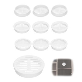 10Pcs 50mm Plastic small strip exhaust port Hole Air Vent Louver Covers, Plastic Vent Cover White,for Bathroom,Shoe Cabinet, Office, Kitchen, Cabinet, Wardrobe