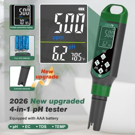 GIDIGI Hydroponic Nutrient Tester pH Meter, Digital TDS PPM Meter for Water