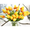 JOEJISN 30pcs Artificial Tulips Flowers Real Touch Orange Tulips Fake