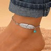 Cimenexe Bohemian Feather Turquoise Ankle Chain Bracelet Silver Feather Ankle