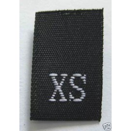 Sean Label XS EXTRA SMALL CLOTHING WOVEN SIZE TAGS BLACK LABELS - 250 PIECES