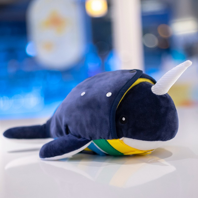 Busy Button Plush Toy Narwhal Stuffed Animal Development Toy Educational
