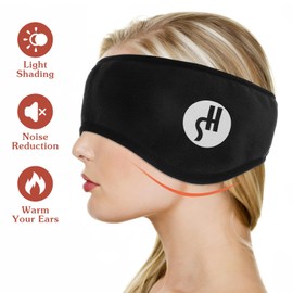 OATIPHO Sleep Ear Muffs, 2-in-1 Sleep Mask and Ear Plugs Ear Muffs Ear Warmer Headband Winter Sleeping Ear Wrap Soft Eye Cover for Men Women