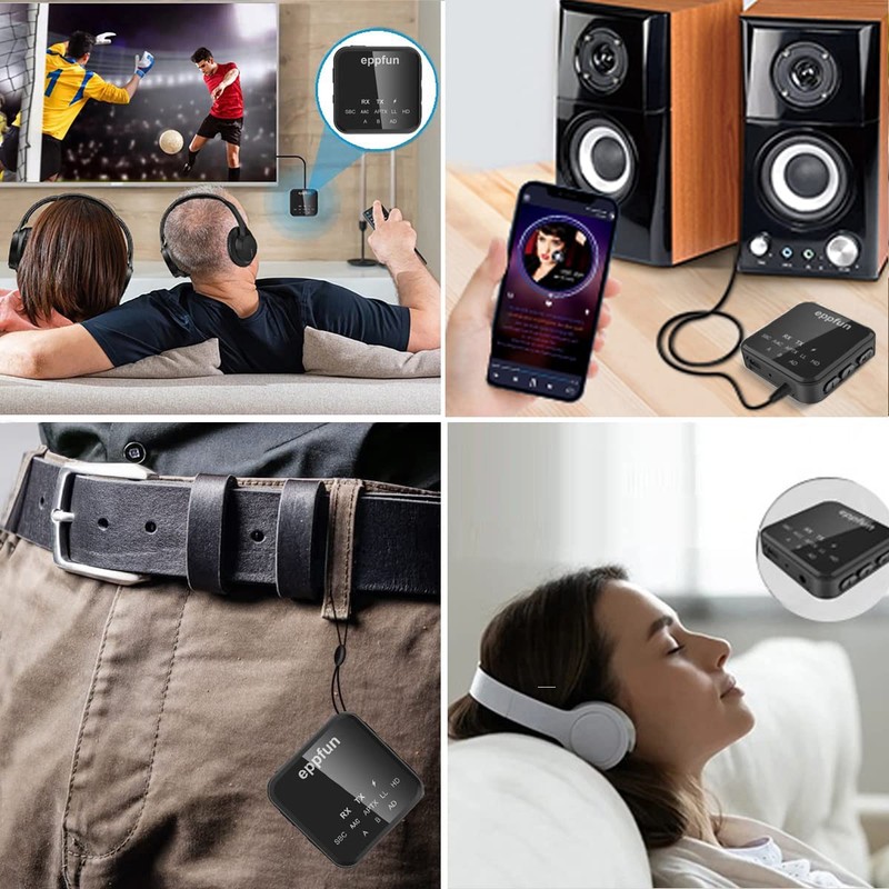 eppfun AK3046C Bluetooth 5.2 Qualcomm aptX-Adaptive HD Transmitter Receiver (Receiver,