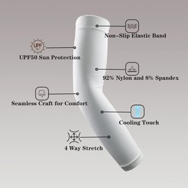 YUDEWAY arm sleeves (6 Pairs White)