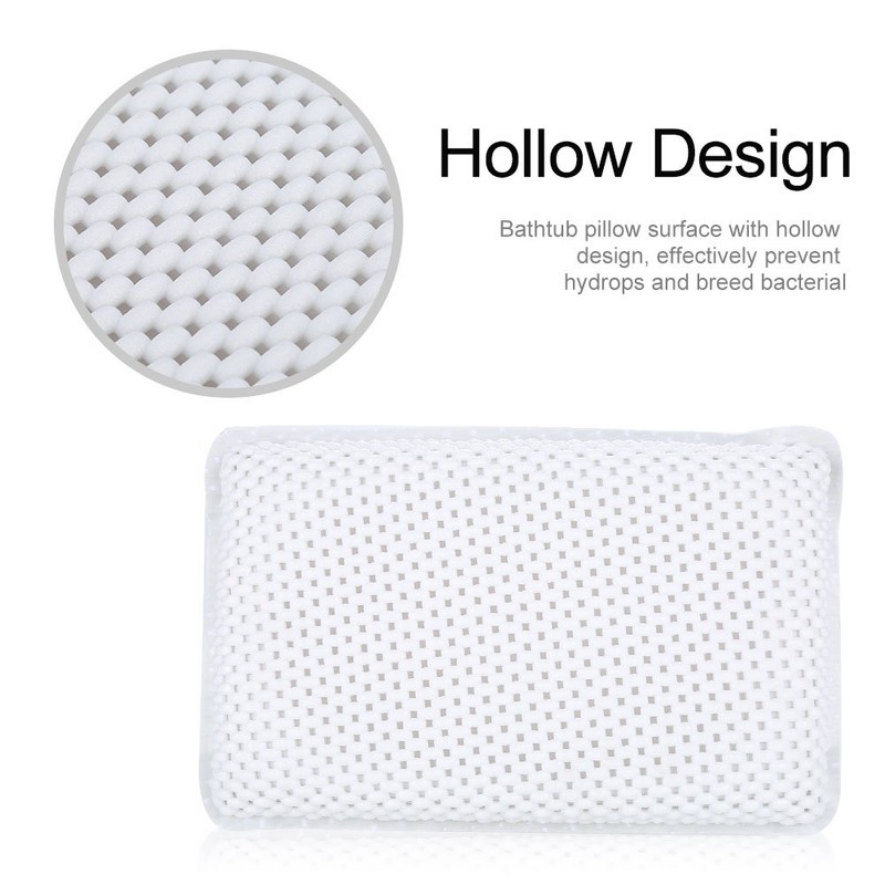 Bathtub Spa Pillow, Soft Quilted Waterproof Non Slip Bath Pillow