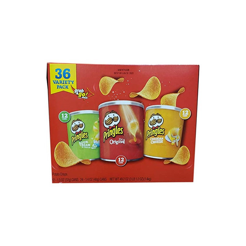 Pringles Grab And Go Potato Crisps Variety Pack, 49.2 Ounce