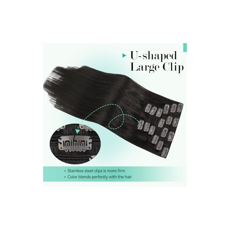 Ukira Extensiones De Cabello Humano Con Clip De Color Marrón