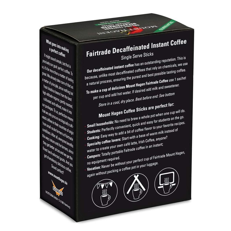 Mount Hagen 25 Count Single Serve Instant Decaf Coffee Packets