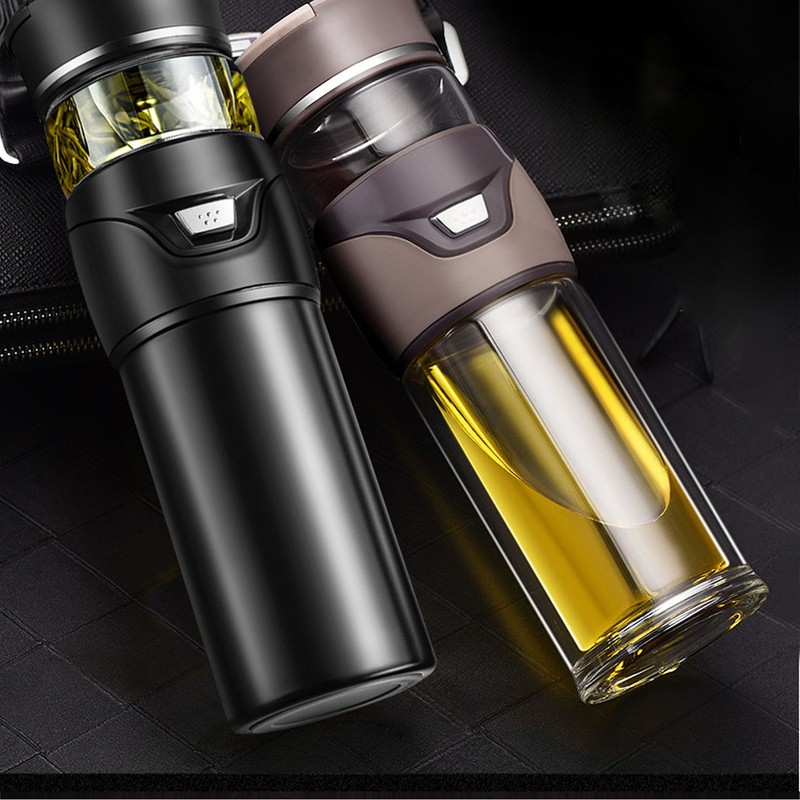 Tea Bottle with Infuser Tea Tumbler Stainless Steel Double Layer